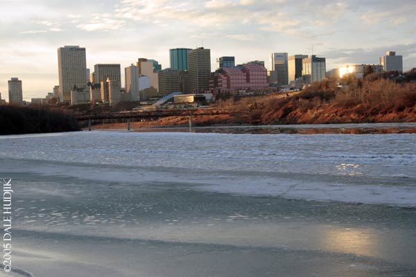 North Saskatchewan River just about Frozen Over